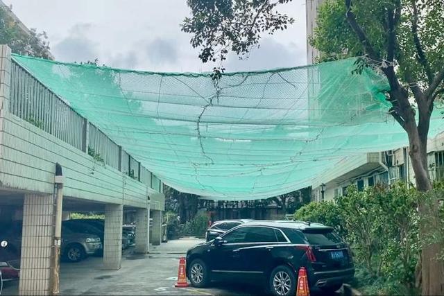 老叶较真丨虹口一小区搭防护网拦墙面砖高空坠落想维修却因资金陷